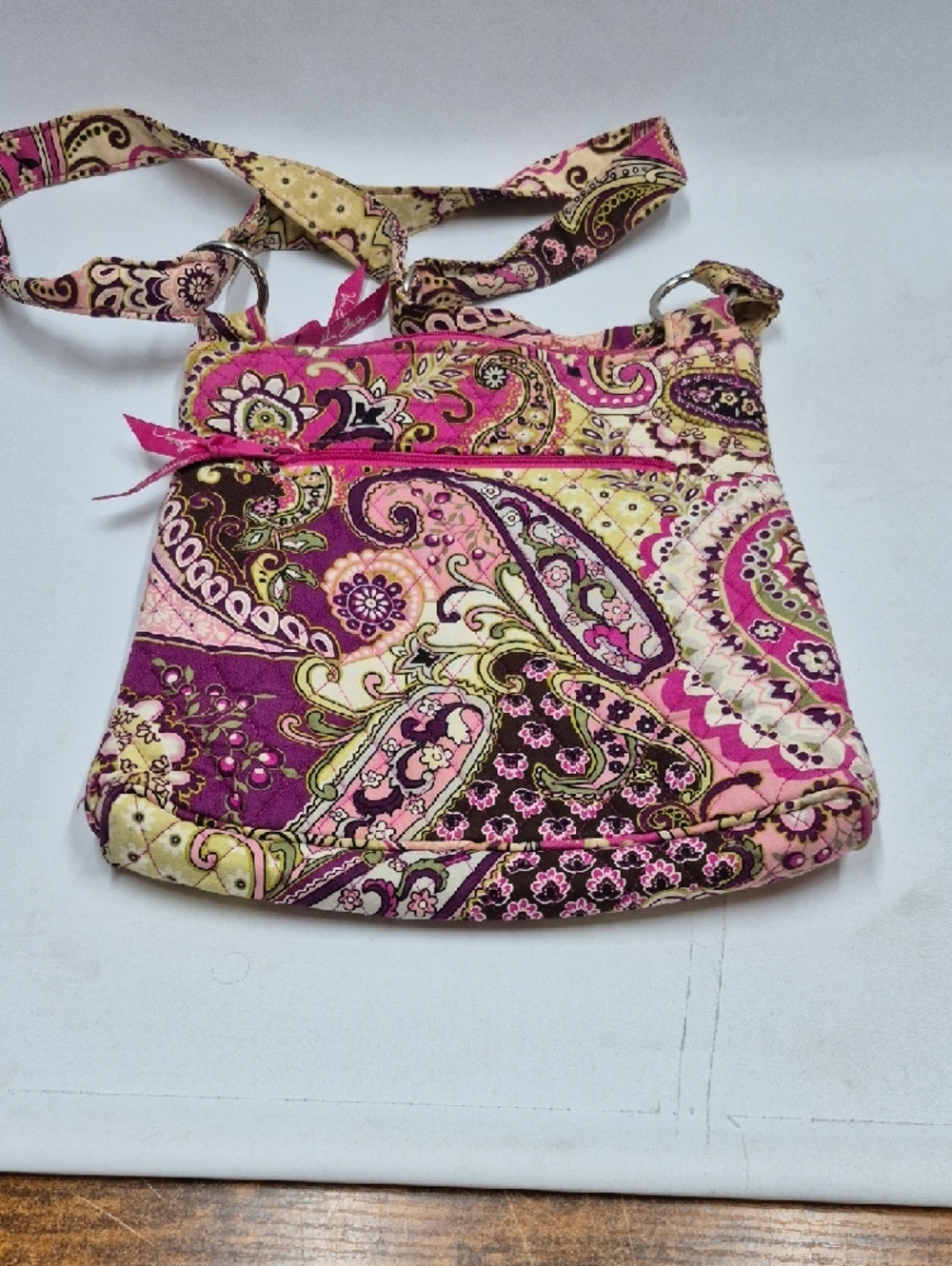 Vera Bradley Very Berry Paisley Pink Quilted Crossbody Bag Pink Purple - Picture 5 of 12